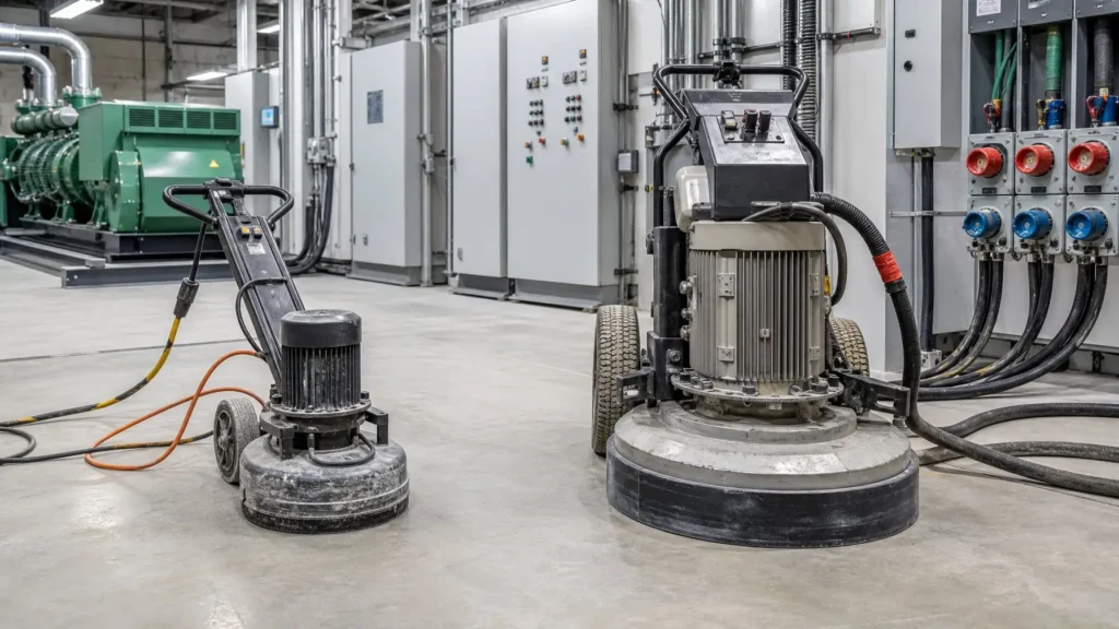 single-phase vs three-phase floor grinder